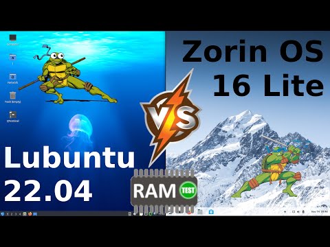 Lubuntu 22.04 vs Zorin OS 16 (Lite Edition): RAM Usage