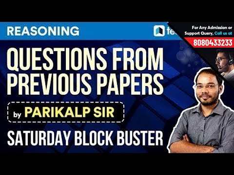 Reasoning for Railways by Parikalp Sir | Questions from Previous Papers |  Saturday Block Buster