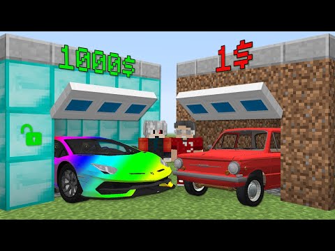 1$ GARAJ VS 1000$ GARAJ - Minecraft