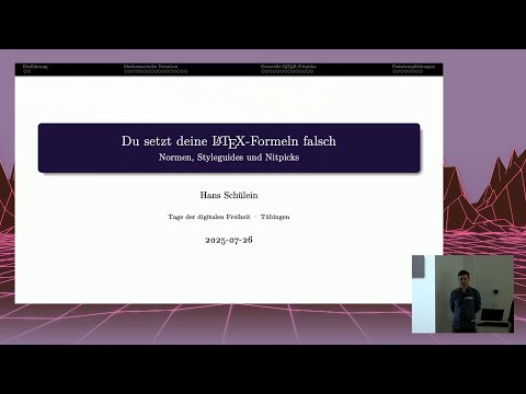 Video Thumbnail: TDF 2025 - Du setzt deine LaTeX-Formeln falsch \\ Normen, Styleguides und Nitpick