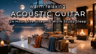 Warm Relaxing Acoustic Guitar 🌸🎸Cozy Serenity for Work, Study & Sleep