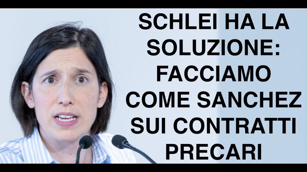 SCHLEI HA LA SOLUZIONE: FACCIAMO COME SANCHEZ SUI CONTRATTI PRECARI