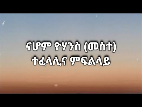 Nahom Yohannes (Meste) - Tefelalina Mfllay ናሆም ዮሃንስ (መስተ) - ተፈላሊና ምፍልላይ (Lyrics)