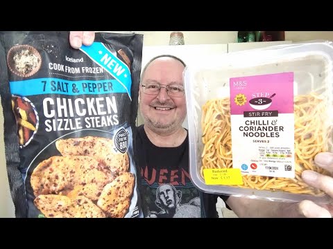 Iceland Salt & Pepper Chicken Sizzle Steaks And M&S Chilli & Coriander Noodles ~ Food Review