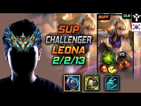 Challenger Support Leona Build Evenshroud Aftershock - Leona Support vs Nautilus - LOL KR 13.8
