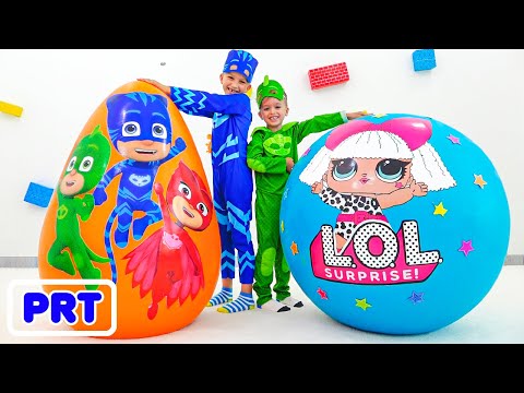 Brinquedos surpresa gigantes ovos Máscaras PJ VS LOL