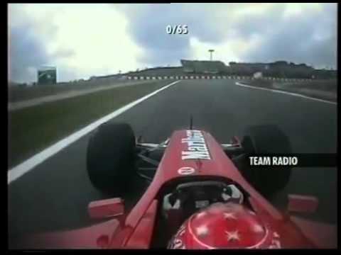Mika Hakkinen retires on last Lap Schumi team radio & Apology.F1 Spain 2001