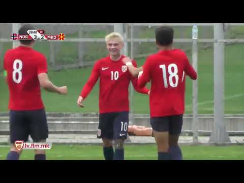 Isak Hansen Aarøen 2 goals vs North Macedonia U19