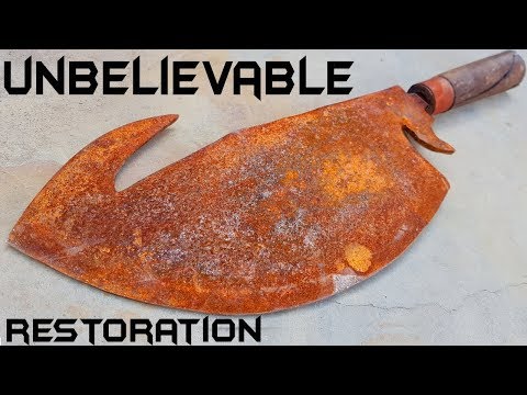 Rusty Handmade BUTCHER's Gut Hook KNIFE RESTORATION