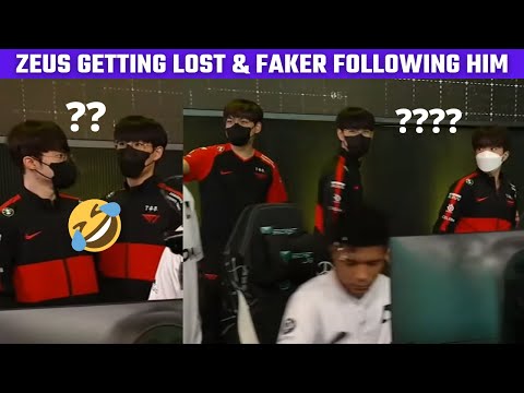 Zeus getting lost and Faker following him =)) | T1 cute moments | MSI 2022