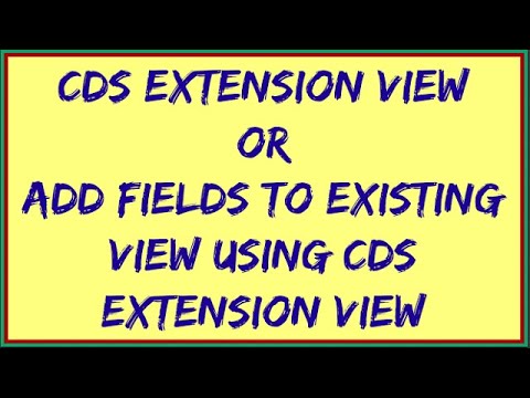 So erstellen Sie eine CDS-Ansicht mit Erweiterung | CDS-Erweiterungsansicht | CDS-Erweiterungsans...