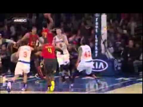 Porzingis Blocks Jeff Teague | Hawks @ Knicks | January 3, 2016