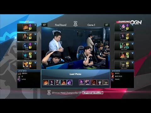 KT vs SSG Game 5 Highlights - KT ROLSTER vs SAMSUNG GALAXY LCK 2016 Korea Regional Qualifier Final