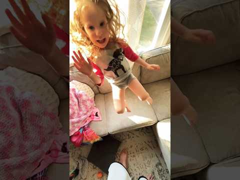 My Babies Love Jumping on the Couch #babyshorts #slowmo #dadlife