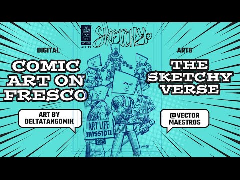 DTM Live – comic art for @TheSketchyverse on Adobe Fresco and Surface Pro 11