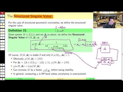 MAE509 (LMIs in Control): Lecture 14, part C - LMIs for Robust Control with Structured Uncertainty