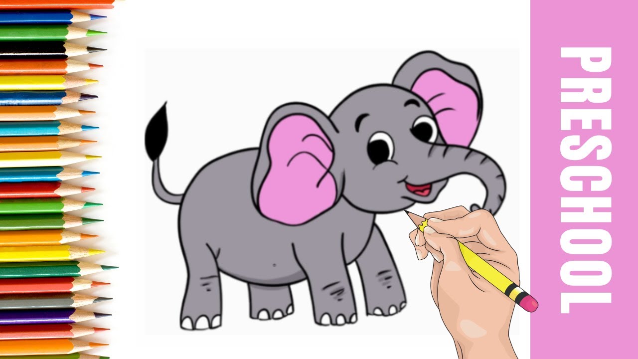 How to Draw Elephant drawing easy step by step for Kids