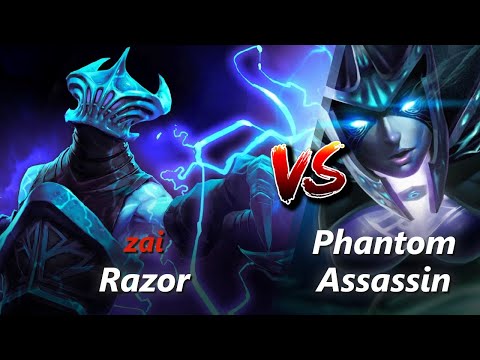 zai offlane Razor vs Phantom Assassin/Snapfire | First 10 minutes