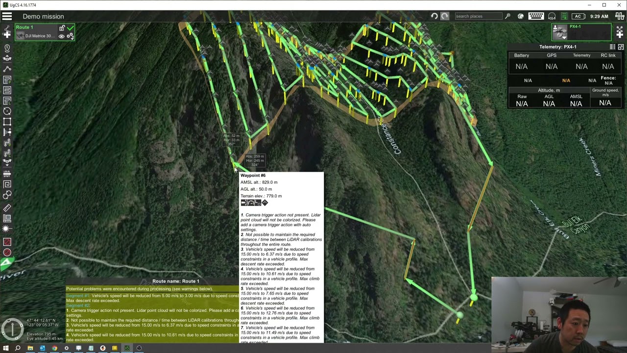 UGCS Terrain Follow To/From Mission
