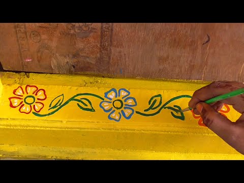 Simple Gadapa Muggulu for Festival Special Painting in Sankranthi Festival | Rangoli Latest Designs