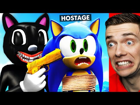 Rescuing HOSTAGE SONIC From CARTOON CAT In GTA 5 (Scary)