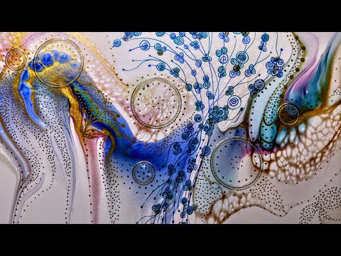 Acrylic Pour With Embellishments ~ Fluid Art ~ Bloom Swipe