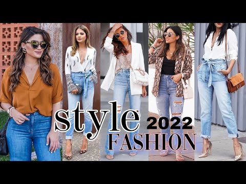 MODA Y TENDENCIAS 2022! Lindos OUTFITS CASUALES CON JEANS MODA 2022 PANTALONES DE MEZCLILLA OUTFITS