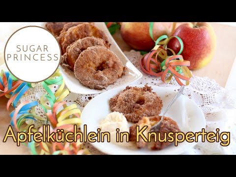 Apfelküchlein im Knusperteig mit Vanilleeis und Zimtzucker | Sugarprincess