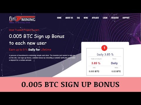 Firimining.com отзывы 2019, mmgp, обзор, Bitcoin Mining, 0.005 BTC Sign up Bonus