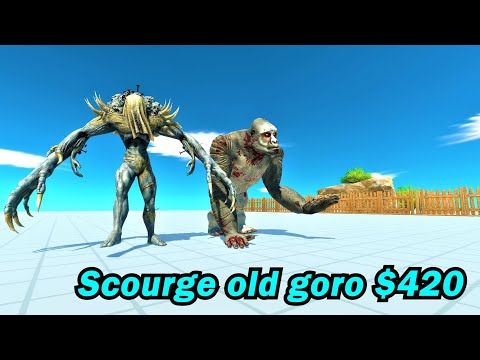 Scourge and old goro vs random team same price ARBS Animal Revolt Battle Simulator