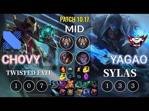 DRX Chovy Twisted Fate vs JDG Yagao Sylas Mid - KR Patch 10.17