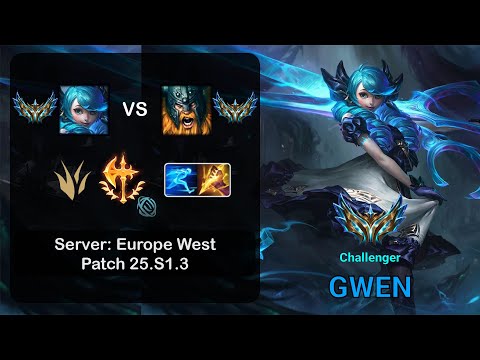 Gwen Jungle vs Olaf - EUW Challenger - Patch 25.S1.3