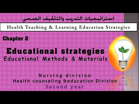 Teaching Learning Strategies Ch1 Health Education التثقيف الصحي