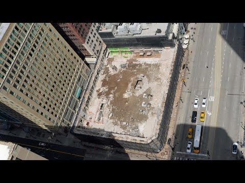 A bird’s eye view of the 200 North Michigan demolition