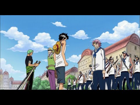 Luffy and Zoro vs Koby and Helmeppo Eng Dub
