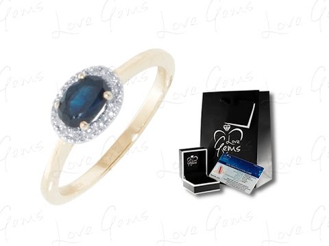 9ct Gold Sapphire & Diamond Cluster Ring