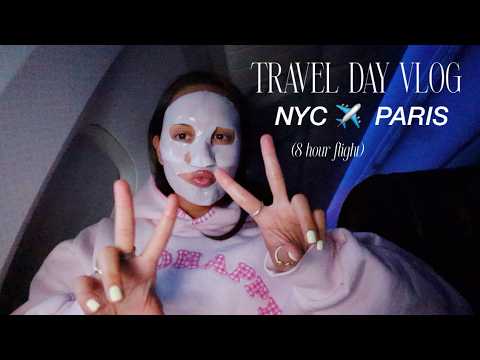TRAVEL DAY VLOG : 8 hour flight from New York to Paris