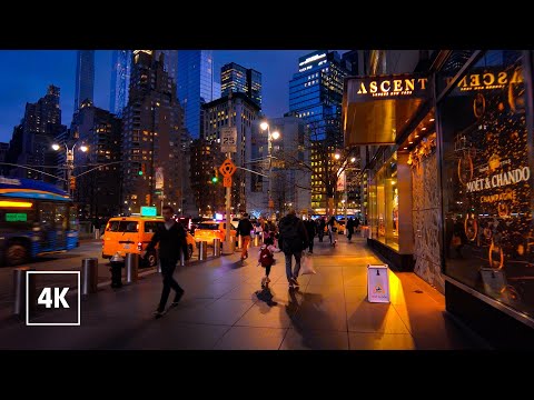 Relaxing Night Walk in NEW YORK CITY ???? 8th Avenue, MANHATTAN Tour NYC
