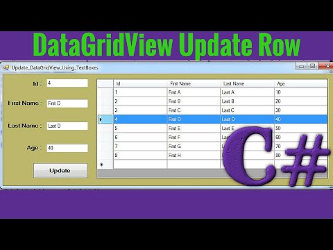 C# - How To Update Selected DataGridView Row With TextBox Using C# [ With Source Code ] Video