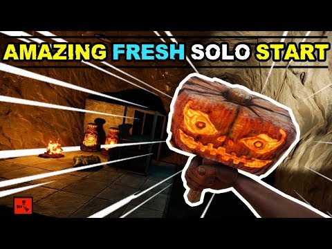 GREAT RUST SOLO START Building My AWESOME NEW CAVE BASE! - RUST SOLO (1/3)