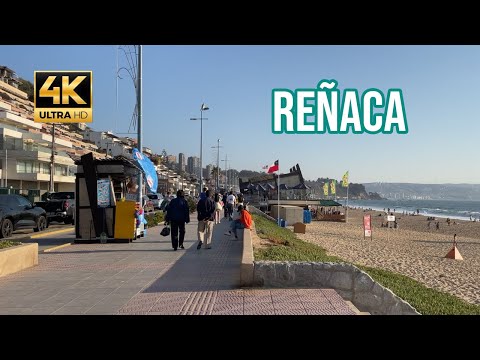 4K 2022 Reñaca main beach Walking Tour / Relaxing Walk