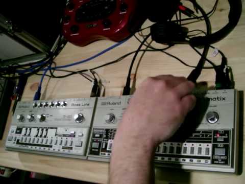 A quick jam on the Roland TB-303, TR-606, TR-808 and TR-909