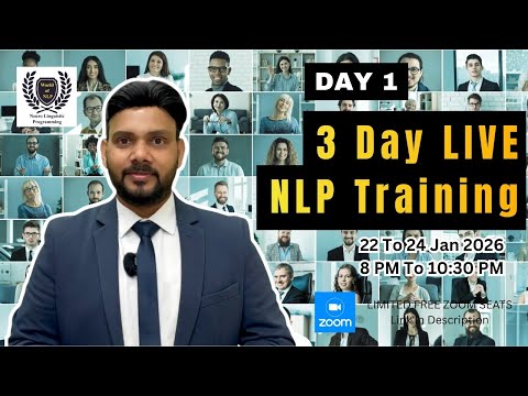 FREE LIVE Training: NLP Training - Day 1 | 24th Oct 2025 |  8 PM TO 10:30 PM | VED