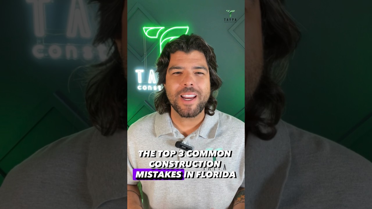 Let's talk about the Top 3 Common Construction Mistakes in Florida!!!#GeneralContractor