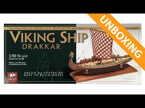 Amati 1406 Viking Ship Drakkar kit unboxing