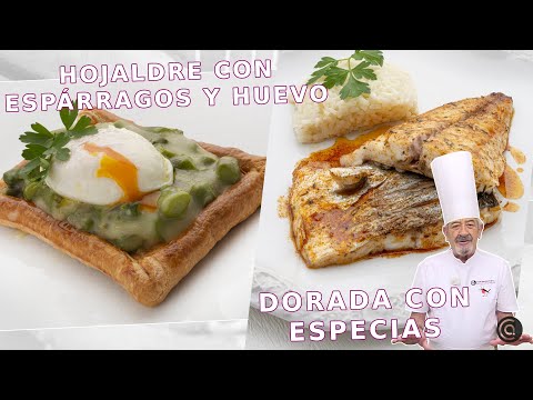 HOJALDRES de HUEVO y ESPÁRRAGOS - DORADA al horno con ESPECIAS // Karlos Arguiñano