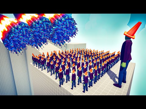 100x CONE HEAD ZOMBIE + GIANT vs GODS DUO - Totally Accurate Battle Simulator TABS