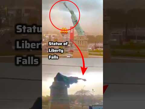 Wind Knocks Down Statue of Liberty Replica in Brazil