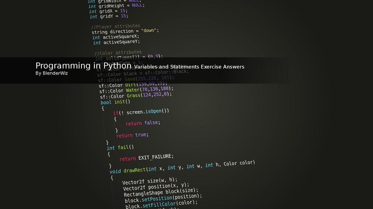 Programming In Python: Variables and Statements Exercise Answers