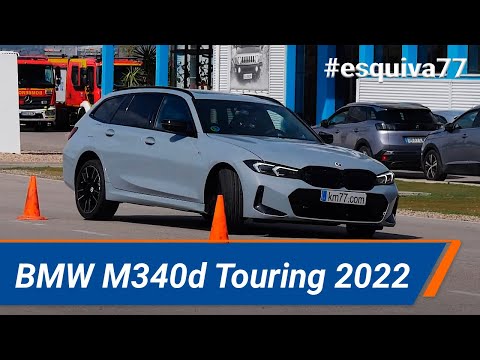 BMW M340d Touring 2023 – Maniobra de esquiva (moose test) y eslalon | km77.com